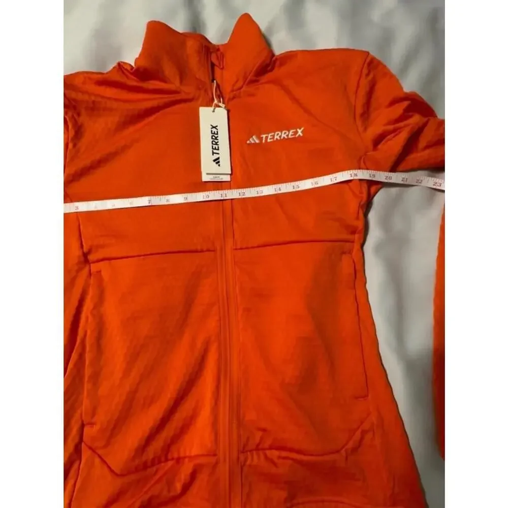 Adidas Terrex Orange Light Fleece Jacket Zip up s New w tags